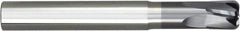 Niagara Cutter - 4mm, 4 Flute, Single End, Solid Carbide, 2mm Corner Radius End Mill - 75mm OAL, 10° Helix, Right Hand Flute, 2mm LOC, Right Hand Cut, 2" Extended Reach - Eagle Tool & Supply