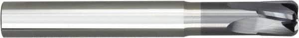 Niagara Cutter - 4mm, 4 Flute, Single End, Solid Carbide, 2mm Corner Radius End Mill - 60mm OAL, 10° Helix, Right Hand Flute, 2mm LOC, Right Hand Cut, 2" Extended Reach - Eagle Tool & Supply