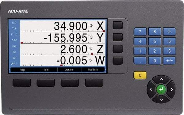 Acu-Rite - 2 Axis, 12" X-Axis Travel, 40" Y-Axis Travel, Milling DRO System - 5µm Resolution, 5µm Accuracy, LCD Color Display - Eagle Tool & Supply