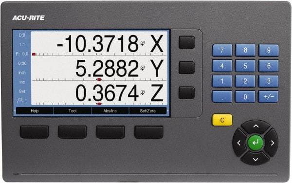 Acu-Rite - 2 Axis, 10" X-Axis Travel, 52" Y-Axis Travel, Lathe DRO System - 5µm Resolution, 5µm Accuracy, LCD Color Display - Eagle Tool & Supply