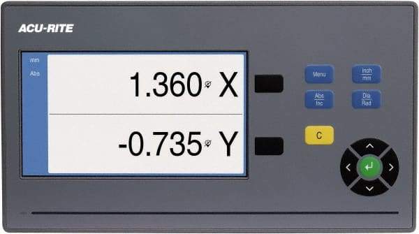 Acu-Rite - 2 Axis, 12" X-Axis Travel, 40" Y-Axis Travel, Lathe DRO System - 5µm Resolution, 5µm Accuracy, LCD Color Display - Eagle Tool & Supply