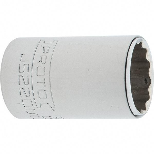 Proto - 3/8" Drive, Intermediate Hand Socket - 12 Points, 1-25/32" OAL, Steel, Full Polish Finish - Eagle Tool & Supply