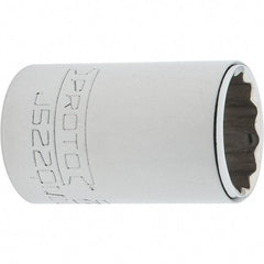 Proto - 3/8" Drive, Intermediate Hand Socket - 12 Points, 1-25/32" OAL, Steel, Full Polish Finish - Eagle Tool & Supply