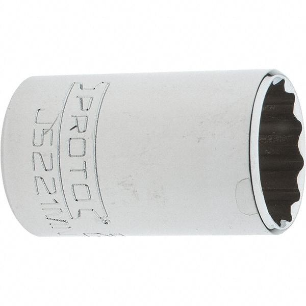 Proto - 3/8" Drive, Intermediate Hand Socket - 12 Points, 1-25/32" OAL, Steel, Full Polish Finish - Eagle Tool & Supply