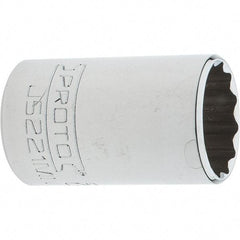 Proto - 3/8" Drive, Intermediate Hand Socket - 12 Points, 1-25/32" OAL, Steel, Full Polish Finish - Eagle Tool & Supply