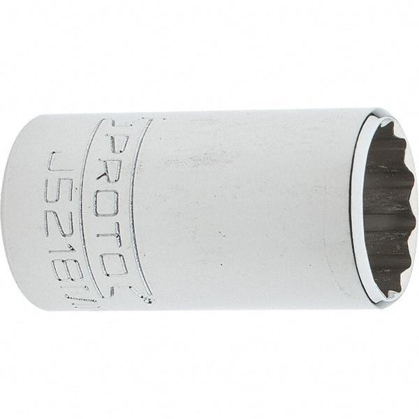 Proto - 3/8" Drive, Intermediate Hand Socket - 12 Points, 1-25/32" OAL, Steel, Full Polish Finish - Eagle Tool & Supply