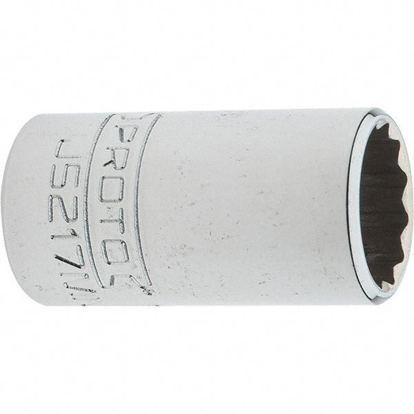 Proto - 3/8" Drive, Intermediate Hand Socket - 12 Points, 1-25/32" OAL, Steel, Full Polish Finish - Eagle Tool & Supply