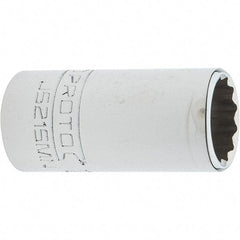 Proto - 3/8" Drive, Intermediate Hand Socket - 12 Points, 1-25/32" OAL, Steel, Full Polish Finish - Eagle Tool & Supply