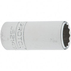 Proto - 3/8" Drive, Intermediate Hand Socket - 12 Points, 1-25/32" OAL, Steel, Full Polish Finish - Eagle Tool & Supply