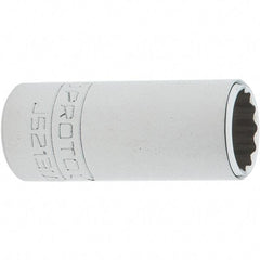 Proto - 3/8" Drive, Intermediate Hand Socket - 12 Points, 1-25/32" OAL, Steel, Full Polish Finish - Eagle Tool & Supply