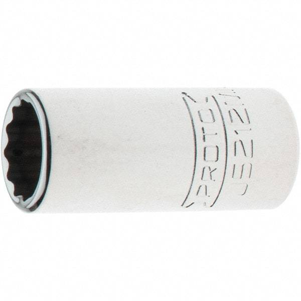 Proto - 3/8" Drive, Intermediate Hand Socket - 12 Points, 1-33/64" OAL, Steel, Full Polish Finish - Eagle Tool & Supply