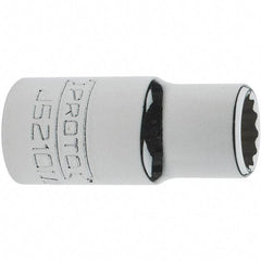 Proto - 3/8" Drive, Intermediate Hand Socket - 12 Points, 1-33/64" OAL, Steel, Full Polish Finish - Eagle Tool & Supply