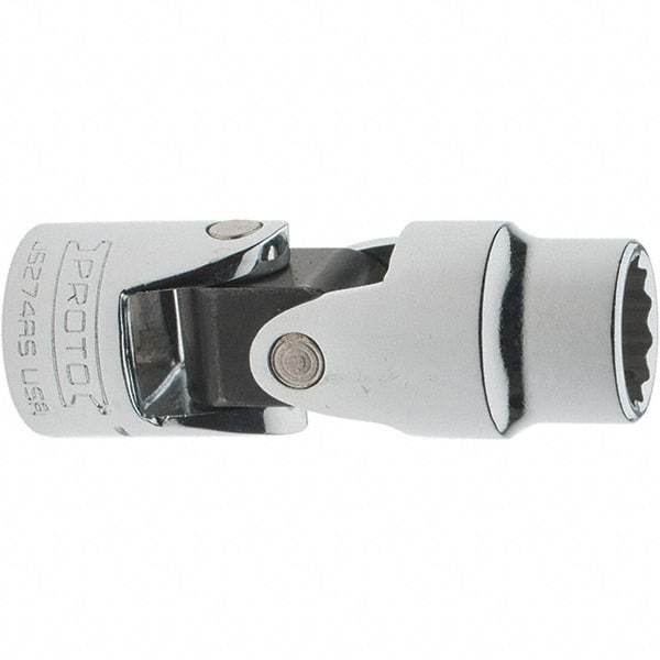 Proto - 7/16", 3/8" Drive, Intermediate Hand Socket - 12 Points, 2-1/8" OAL, Steel, Full Polish Finish - Eagle Tool & Supply