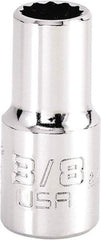 Proto - 3/8", 3/8" Drive, Intermediate Hand Socket - 12 Points, 1-15/64" OAL, Steel, Full Polish Finish - Eagle Tool & Supply