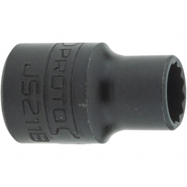 Proto - 11/32", 3/8" Drive, Intermediate Hand Socket - 12 Points, 1-7/64" OAL, Steel, Black Finish - Eagle Tool & Supply