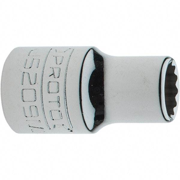 Proto - 3/8" Drive, Intermediate Hand Socket - 12 Points, 1-17/64" OAL, Steel, Full Polish Finish - Eagle Tool & Supply