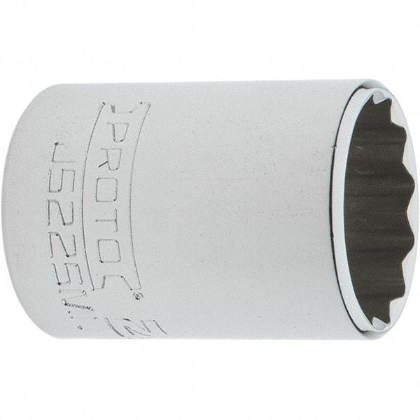 Proto - 3/8" Drive, Intermediate Hand Socket - 12 Points, 1-25/32" OAL, Steel, Full Polish Finish - Eagle Tool & Supply