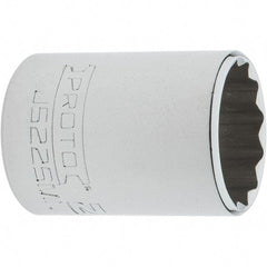 Proto - 3/8" Drive, Intermediate Hand Socket - 12 Points, 1-25/32" OAL, Steel, Full Polish Finish - Eagle Tool & Supply