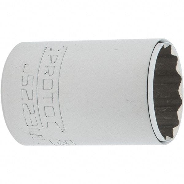 Proto - 3/8" Drive, Intermediate Hand Socket - 12 Points, 1-25/32" OAL, Steel, Full Polish Finish - Eagle Tool & Supply