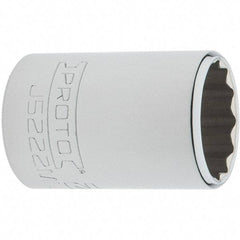 Proto - 3/8" Drive, Intermediate Hand Socket - 12 Points, 1-25/32" OAL, Steel, Full Polish Finish - Eagle Tool & Supply