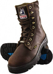 Steel Blue - Men's Size 9 Medium Width Steel Work Boot - Oak, Leather Upper, TPU Outsole, 8" High, Lace-Up - Eagle Tool & Supply