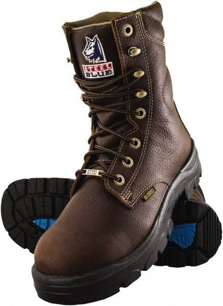 Steel Blue - Men's Size 15 Medium Width Steel Work Boot - Oak, Leather Upper, TPU Outsole, 8" High, Lace-Up - Eagle Tool & Supply