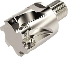 Seco - 1-1/2" Cut Diam, 66.33mm OAL, Indexable Square Shoulder Helical End Mill - XO.. 10T3 Inserts, M20 Modular Connection, 90° Lead Angle, Series Turbo - Eagle Tool & Supply