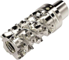 Seco - 63mm Cut Diam, 163mm OAL, Indexable Square Shoulder Helical End Mill - LO.. 12 Inserts, C6 Modular Connection, 90° Lead Angle, Series Square T4-08 - Eagle Tool & Supply