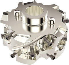 Seco - 3" Cut Diam, 27mm Shank Diam, 45.5mm OAL, Indexable Square Shoulder Helical End Mill - LO.. 13 Inserts, Cylindrical Shank, 90° Lead Angle, Series Square T4-08 - Eagle Tool & Supply