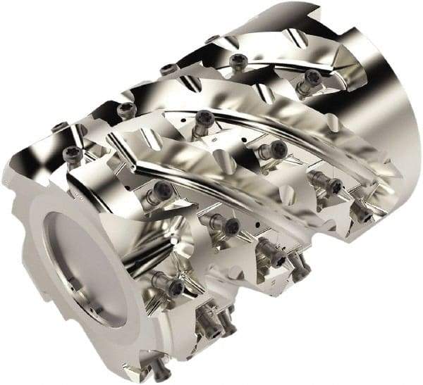 Seco - 35 Inserts, 3" Cut Diam, 1" Arbor Diam, 3.18" Max Depth of Cut, Indexable Square-Shoulder Face Mill - 90° Lead Angle, 100mm High, LOEX12.. Insert Compatibility, Through Coolant, Series Square T4-12 - Eagle Tool & Supply