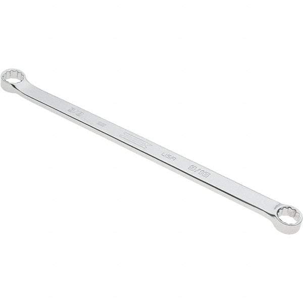 Proto - 9/16" x 5/8" 12 Point Box Wrench - Double End, 53/64" Head Diam x 13/32" Head Thickness, 12-31/64" OAL, Steel, Polished Finish, 15° Offset - Eagle Tool & Supply