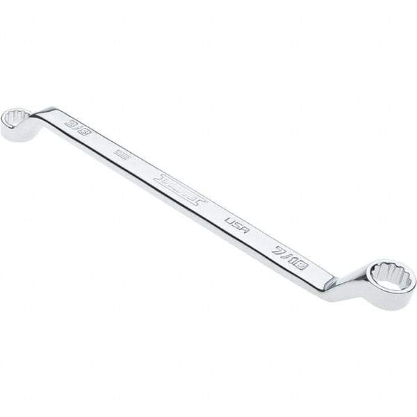 Proto - 3/8" x 7/16" 12 Point Box Wrench - Double End, 19/32" Head Diam x 41/64" Head Thickness, 7-1/2" OAL, Steel, Polished Finish, 15° Offset - Eagle Tool & Supply