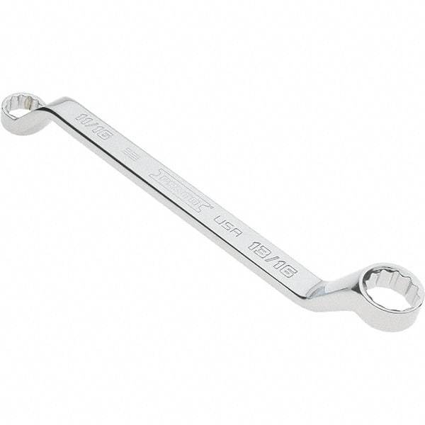 Proto - 11/16" x 3/4" 12 Point Box Wrench - Double End, 1" Head Diam x 1-5/32" Head Thickness, 10-51/64" OAL, Steel, Polished Finish, 15° Offset - Eagle Tool & Supply