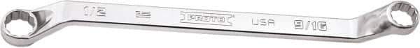 Proto - 1/2" x 9/16" 12 Point Box Wrench - Double End, 47/64" Head Diam x 13/16" Head Thickness, 8-51/64" OAL, Steel, Polished Finish, 15° Offset - Eagle Tool & Supply
