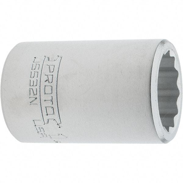 Proto - 1", 3/4" Drive, Standard Hand Socket - 12 Points, 2.285" OAL, Steel, Full Polish Finish - Eagle Tool & Supply