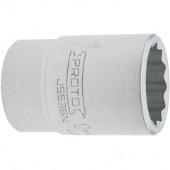 Proto - 1-1/8", 3/4" Drive, Standard Hand Socket - 12 Points, 2.335" OAL, Steel, Full Polish Finish - Eagle Tool & Supply