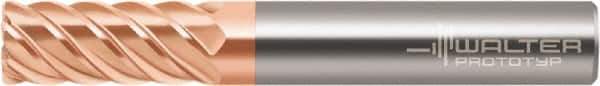 Walter-Prototyp - 8mm, 6 Flute, Single End, Solid Carbide, 1mm Corner Radius End Mill - 63mm OAL, 50° Helix, Right Hand Flute, 19mm LOC, Right Hand Cut - Eagle Tool & Supply