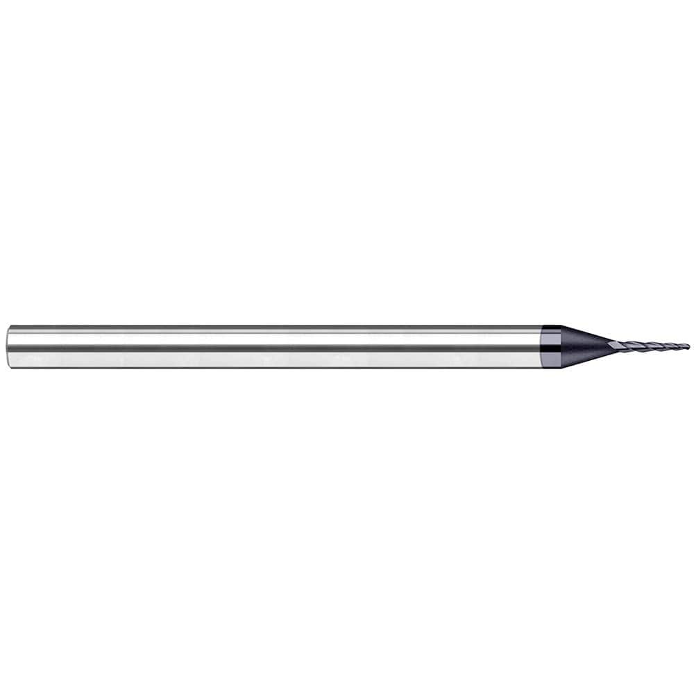 Harvey Tool - 1° per Side 0.03" Small End Diam 5/32" LOC 3-Flute Solid Carbide Tapered Ball End Mill - Exact Industrial Supply