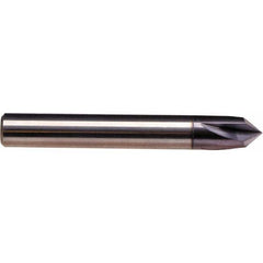 Emuge - 1/2" Diam 4 Flute Single End Solid Carbide Chamfer Mill - Eagle Tool & Supply