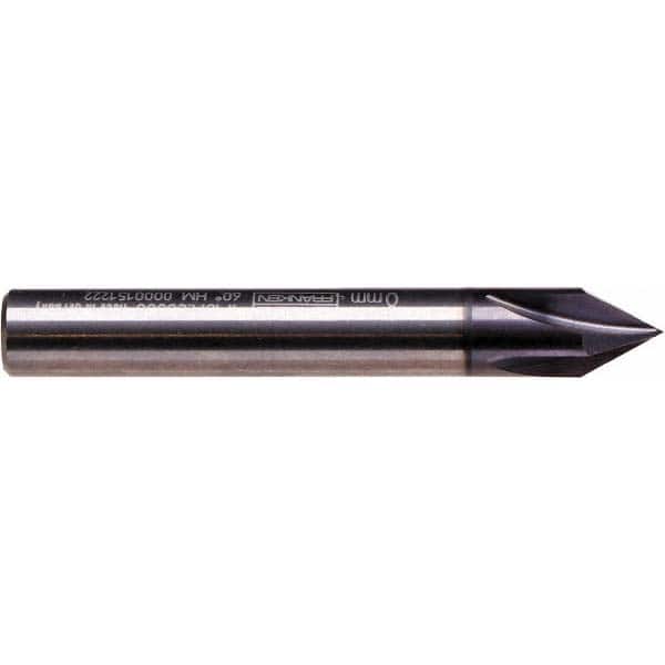 Emuge - 1/4" Diam 4 Flute Single End Solid Carbide Chamfer Mill - Eagle Tool & Supply