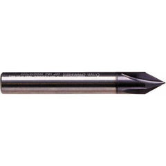 Emuge - 3/8" Diam 4 Flute Single End Solid Carbide Chamfer Mill - Eagle Tool & Supply