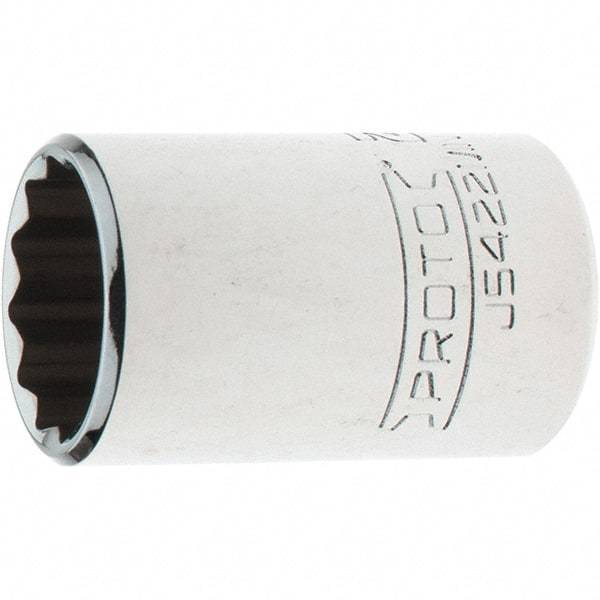 Proto - 1/2" Drive, Standard Hand Socket - 12 Points, 1-35/64" OAL, Steel, Chrome Finish - Eagle Tool & Supply