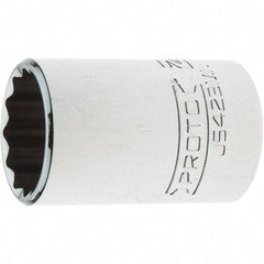 Proto - 1/2" Drive, Standard Hand Socket - 12 Points, 1-13/16" OAL, Steel, Chrome Finish - Eagle Tool & Supply