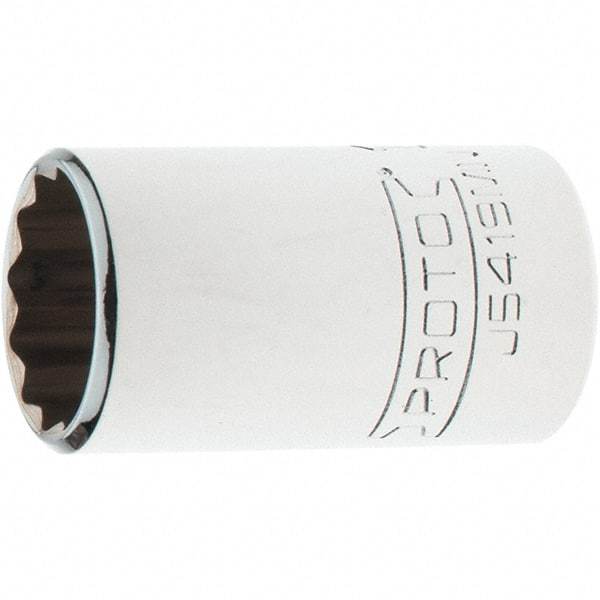 Proto - 1/2" Drive, Standard Hand Socket - 12 Points, 1-3/4" OAL, Steel, Chrome Finish - Eagle Tool & Supply