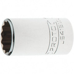 Proto - 1/2" Drive, Standard Hand Socket - 12 Points, 1-3/4" OAL, Steel, Chrome Finish - Eagle Tool & Supply