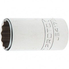 Proto - 1/2" Drive, Standard Hand Socket - 12 Points, 1-47/64" OAL, Steel, Chrome Finish - Eagle Tool & Supply