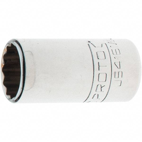 Proto - 1/2" Drive, Standard Hand Socket - 12 Points, 1-45/64" OAL, Steel, Chrome Finish - Eagle Tool & Supply