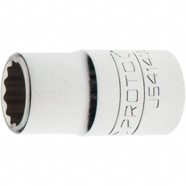 Proto - 1/2" Drive, Standard Hand Socket - 12 Points, 1-5/8" OAL, Steel, Chrome Finish - Eagle Tool & Supply