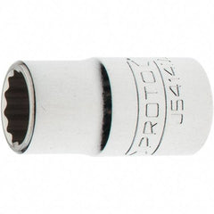 Proto - 1/2" Drive, Standard Hand Socket - 12 Points, 1-5/8" OAL, Steel, Chrome Finish - Eagle Tool & Supply