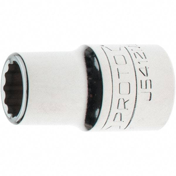 Proto - 1/2" Drive, Standard Hand Socket - 12 Points, 1-17/32" OAL, Steel, Chrome Finish - Eagle Tool & Supply